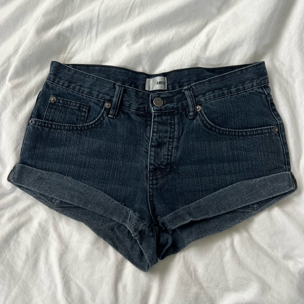 Amuse Society Women's Deep Blue Jean Shorts